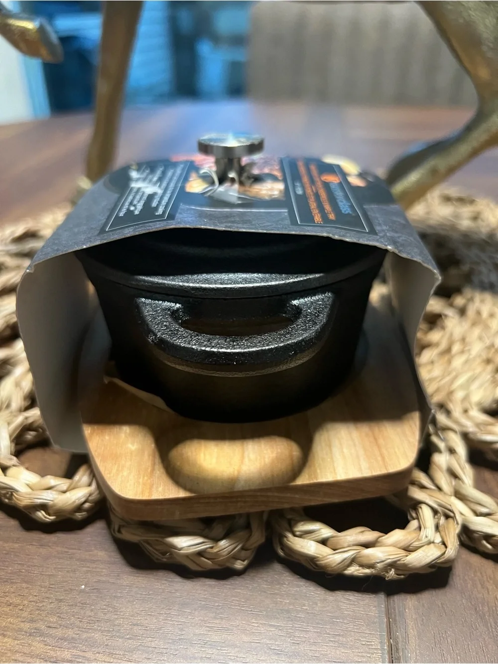Black Cast Iron Mini Casserole with Lid